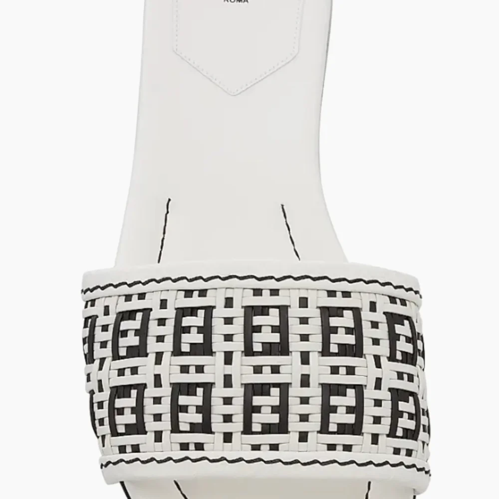 Fendi Women's Black and White Slide Sandals - Picture 8 of 8